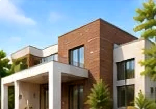 Independent house built with interlocking bricks